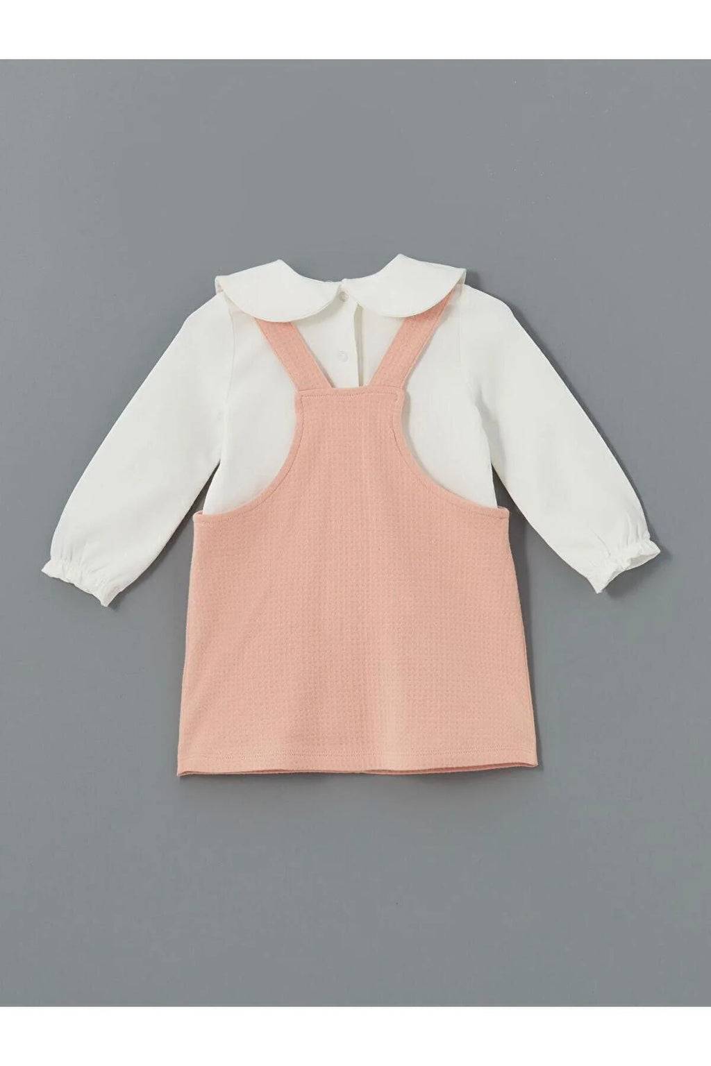 Nara 2pcs Pink & White Dungarees