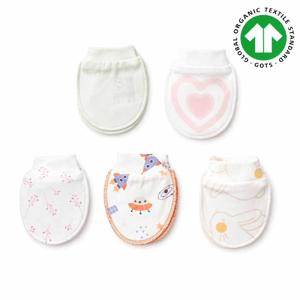Eslenza 5pcs Organic Cotton Mittens