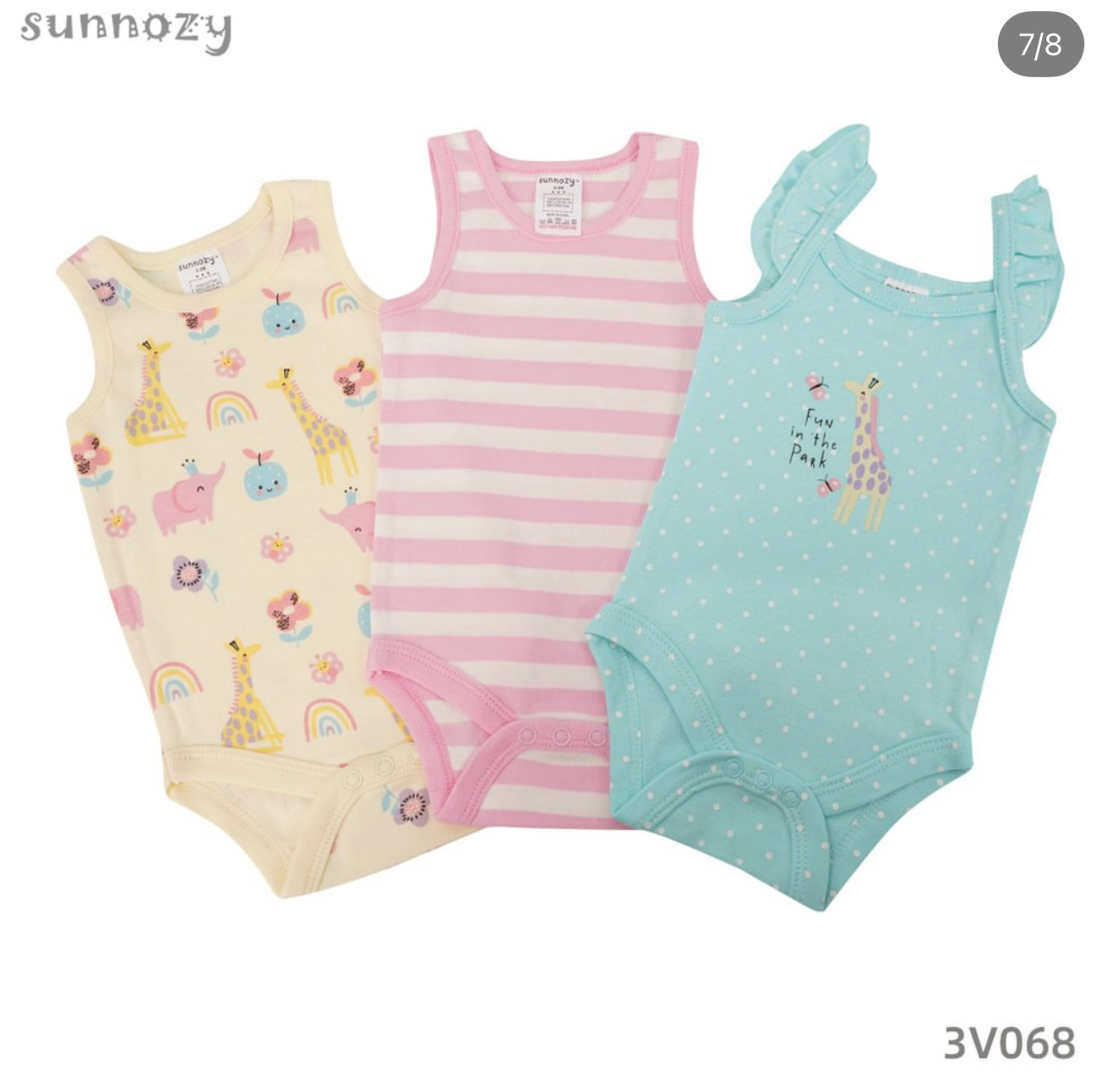 Sunnozy 3pcs Sleeveless Bodysuit