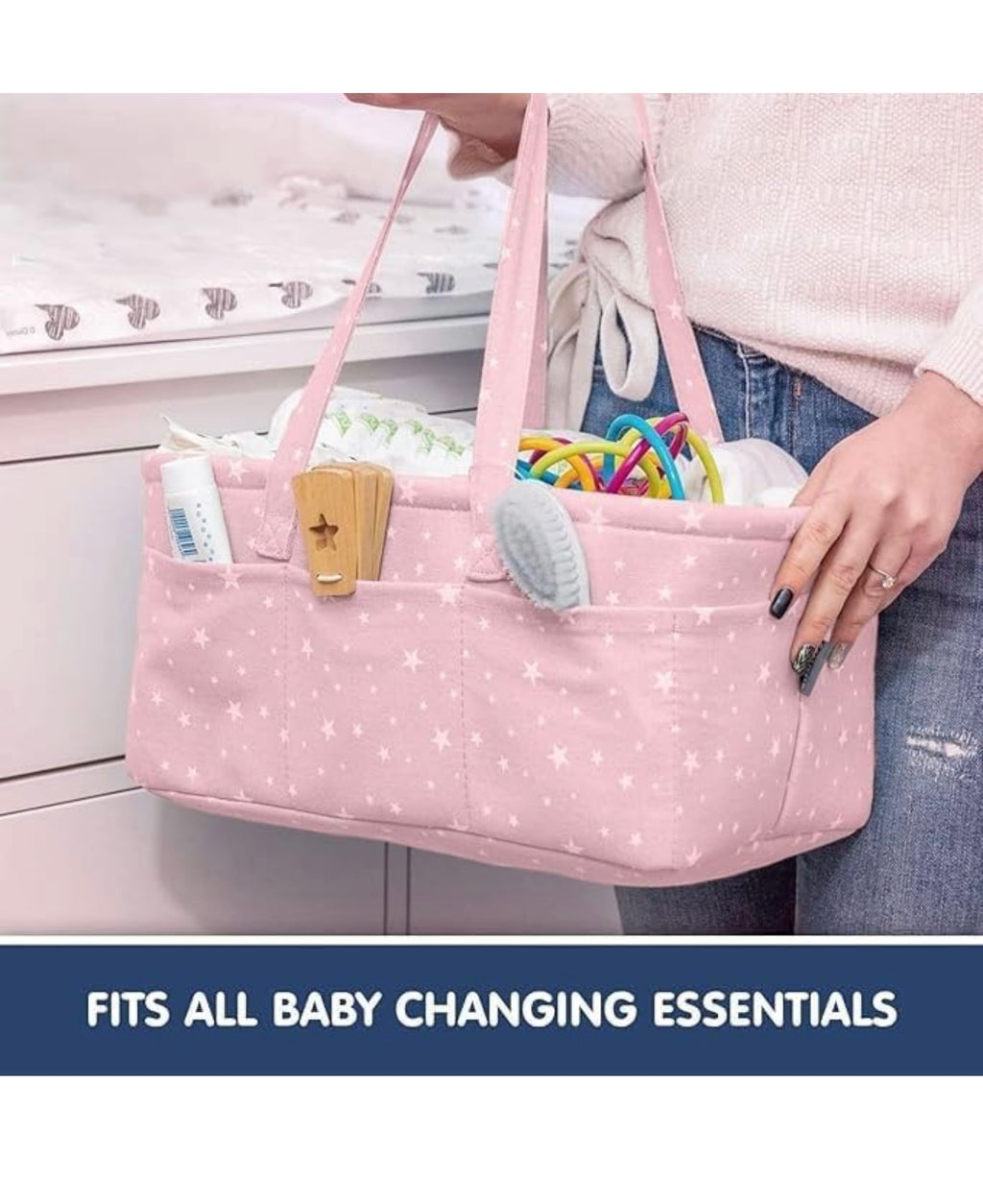 Stars Fabric Diaper Caddy