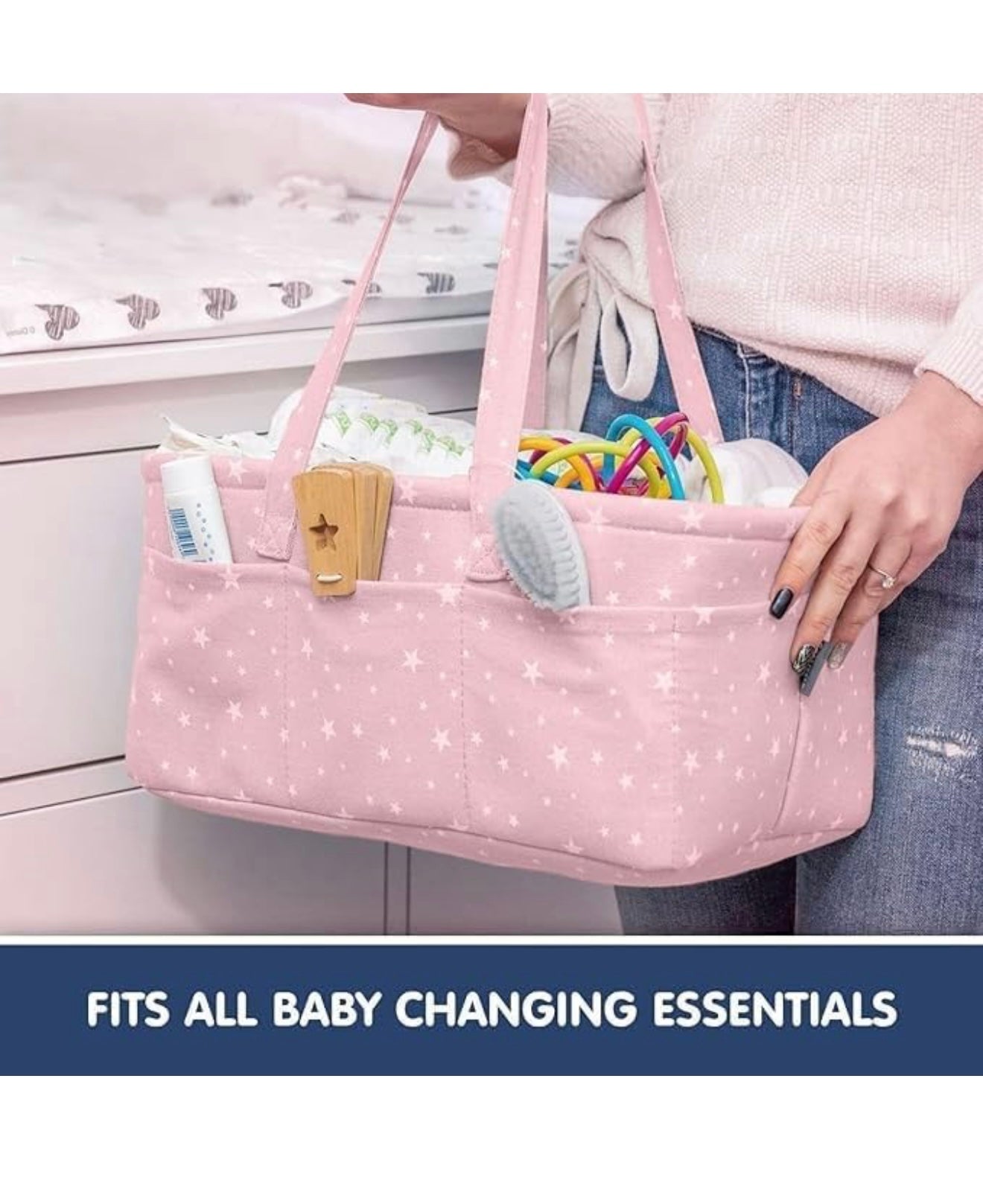 Stars Fabric Diaper Caddy