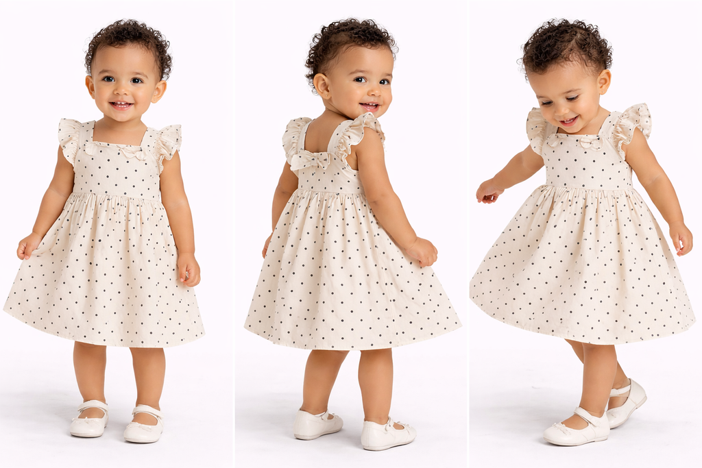 Nara Nude Doted Dress