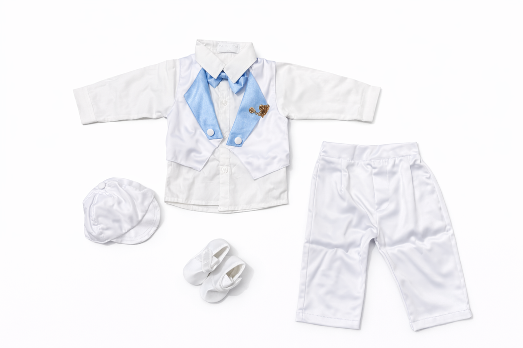 Too Cute 6 Pcs Boys Christening Set