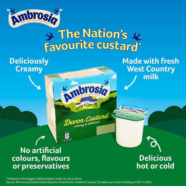 Ambrosia Devon Custard 4pcs
