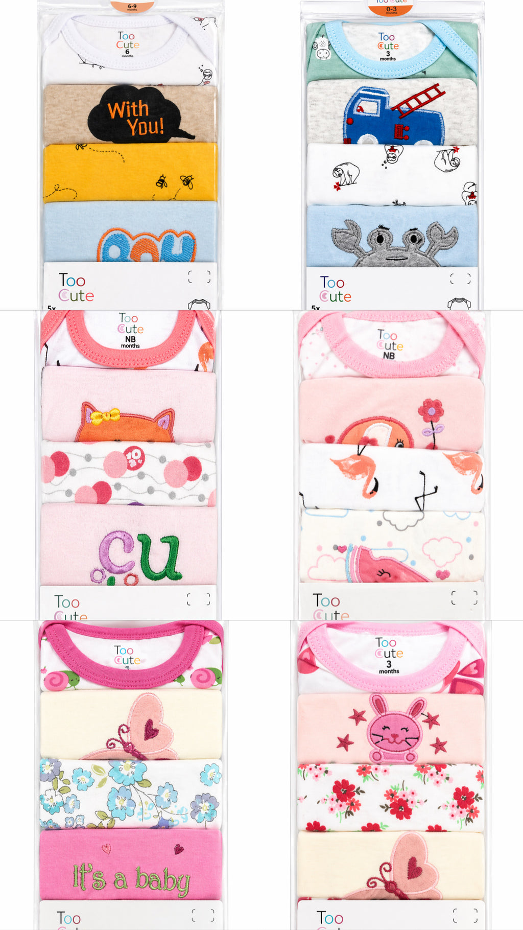 Too Cute 5pcs Bodysuit