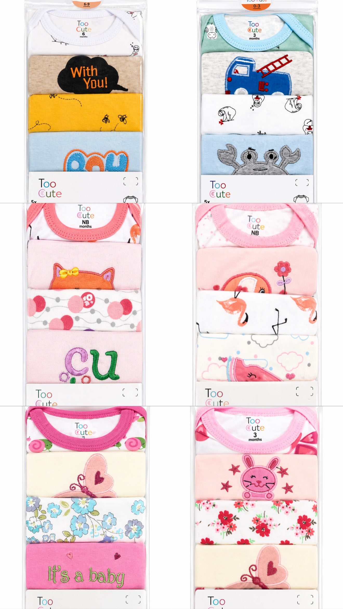 Too Cute 5pcs Bodysuit