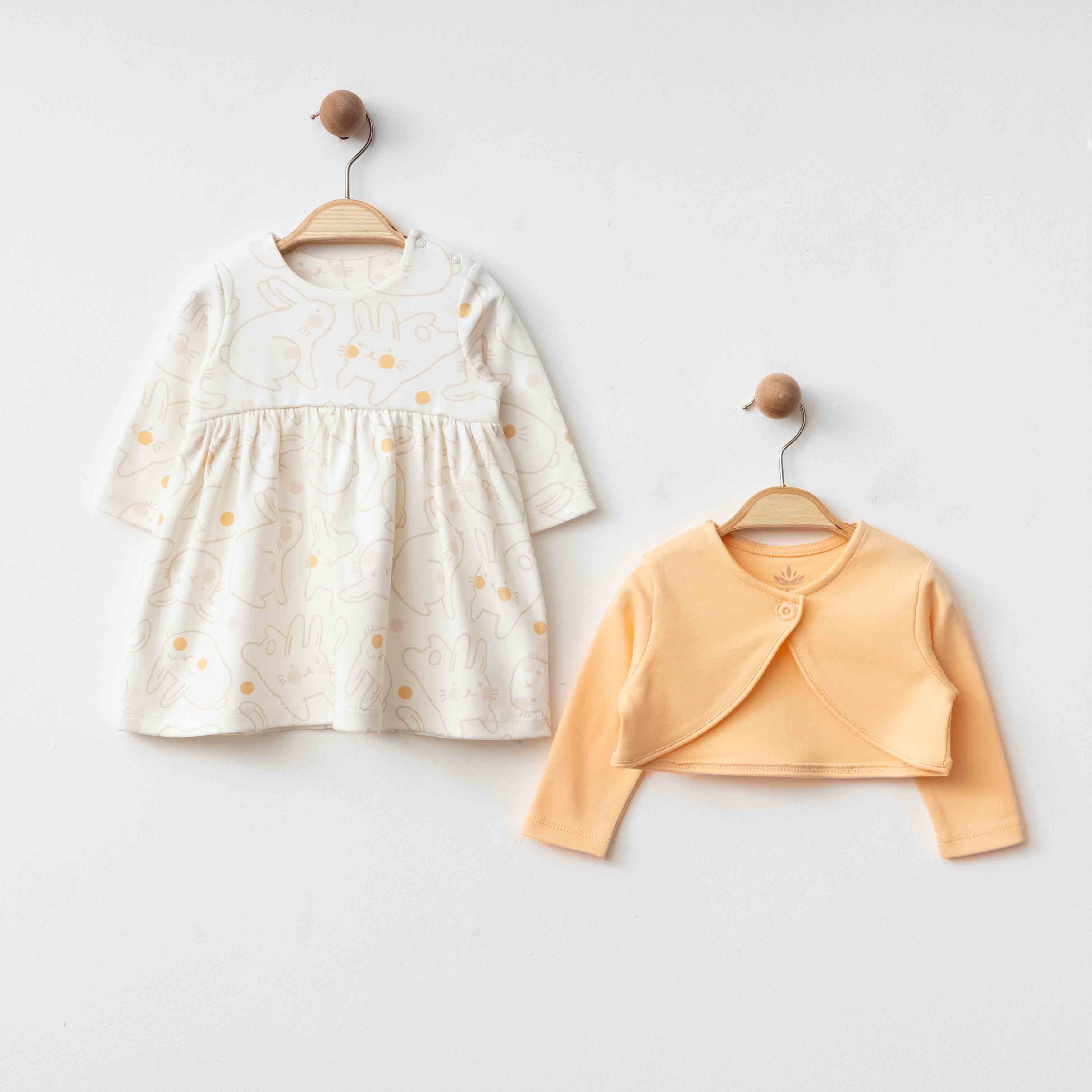 Eslenza 2 pcs Somon Gurls Dress With Jacket
