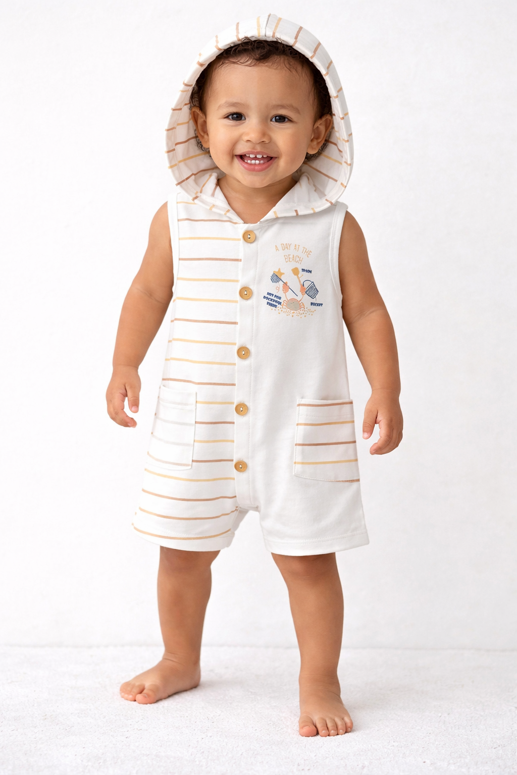 Eslenza Gender Neutral Romper With Hoodie