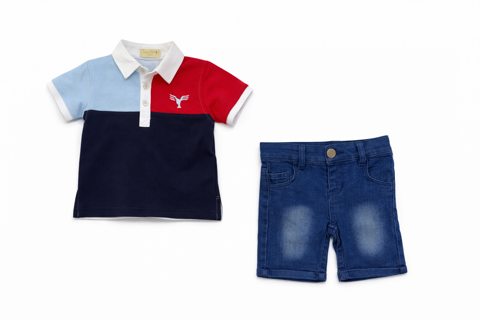 Boys 2pcs Lacoste With Jeans Shorts