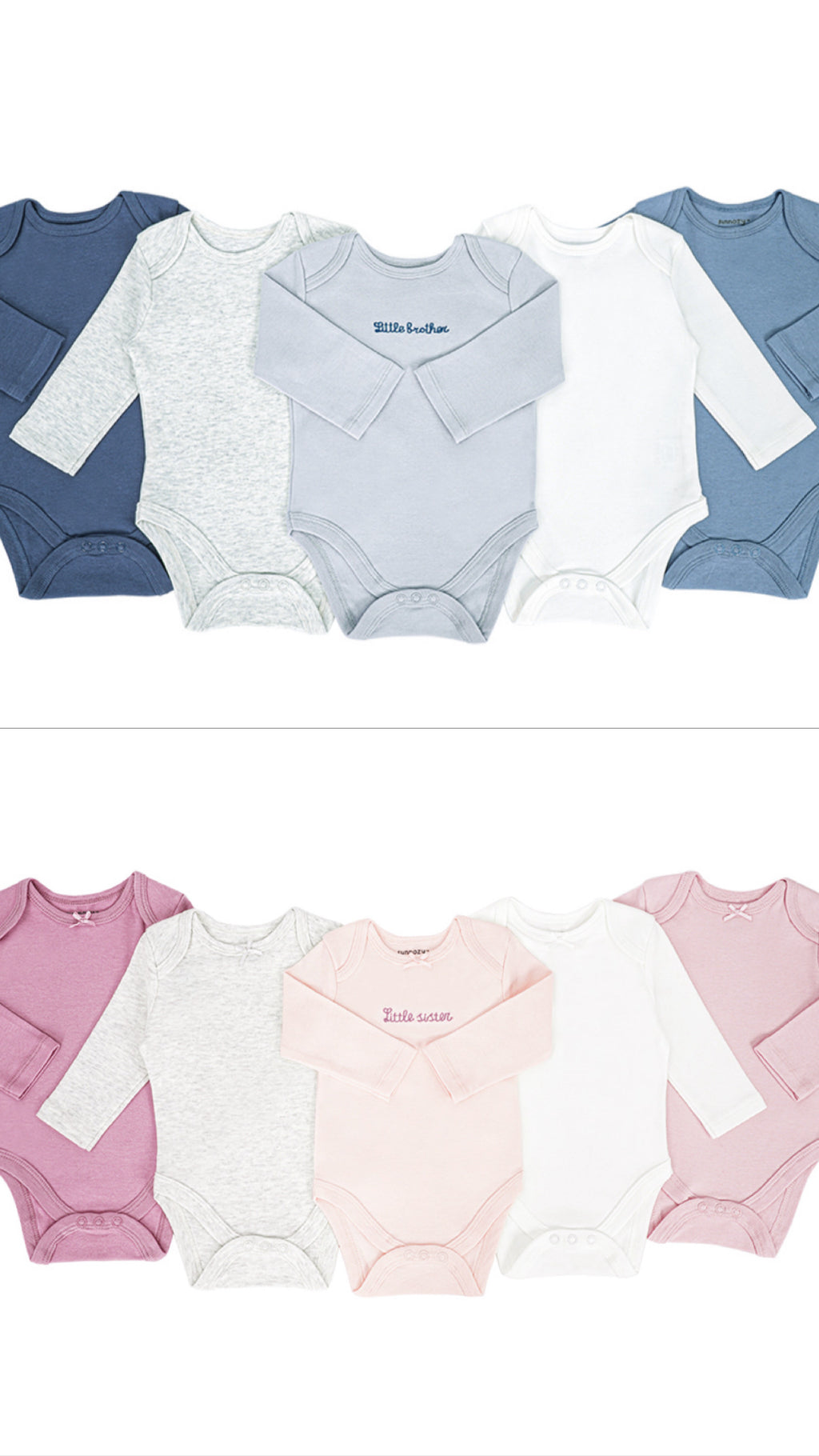 Sunnozy 5pcs Long Sleeves Bodysuit
