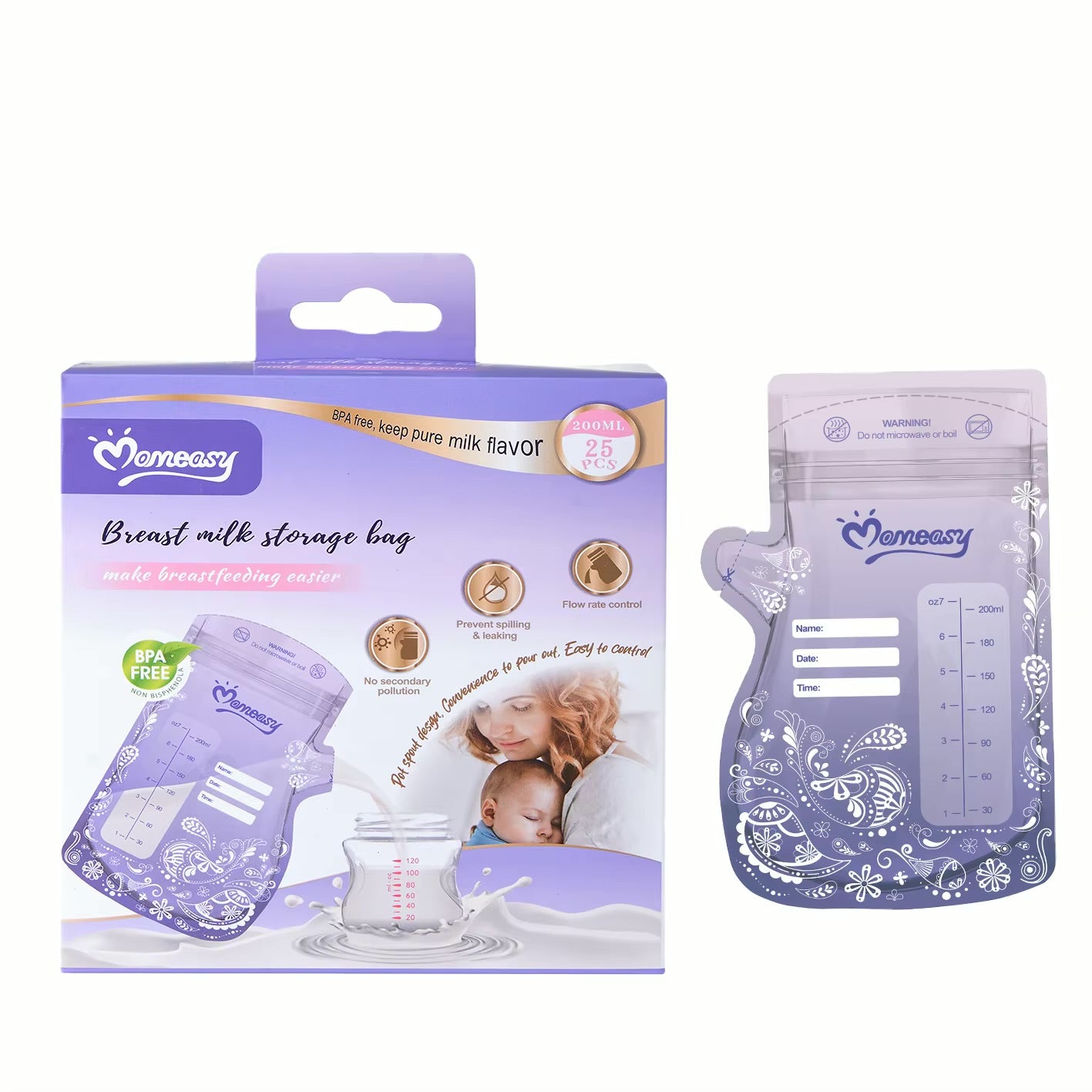 Momeasy 25pc Breast Milk Storage Bag