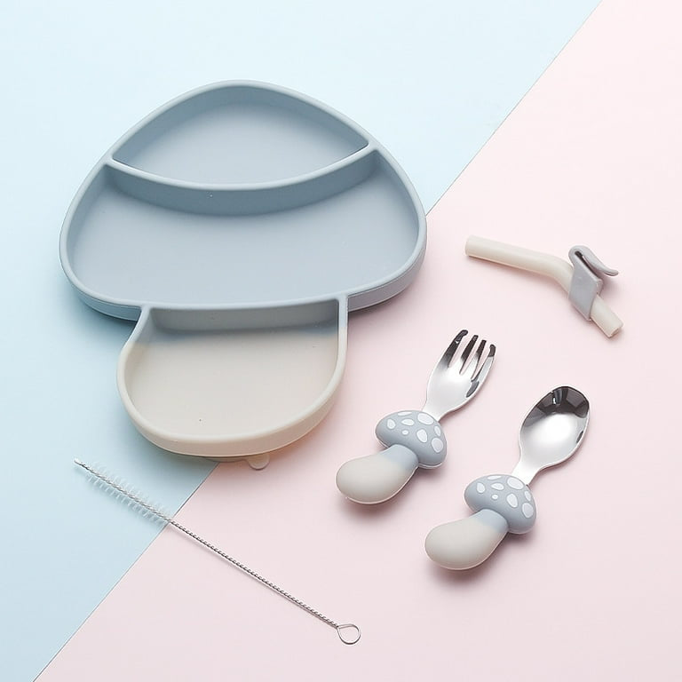 Mushroom Kids Silicone Feeding Set