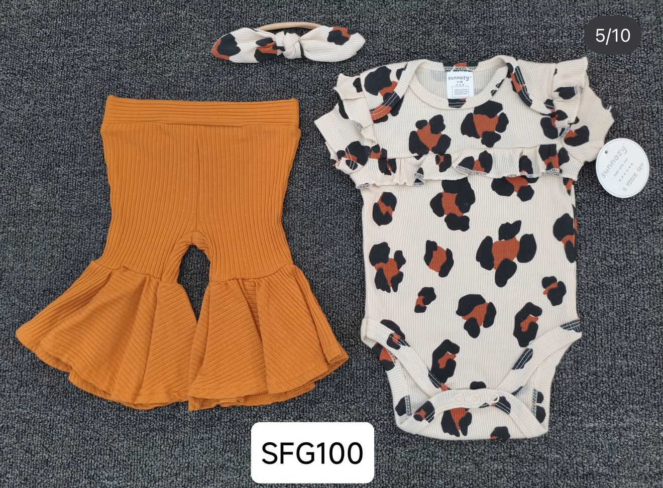 Sunnozy 3pcs Girl Top & Flare Pant