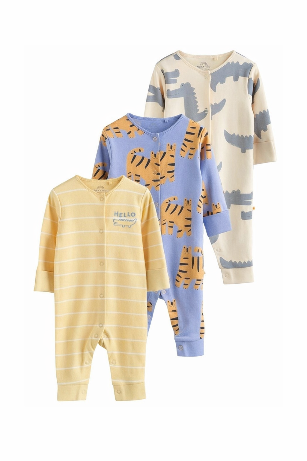 Next 3pcs Open Foot Cotton Sleepsuit