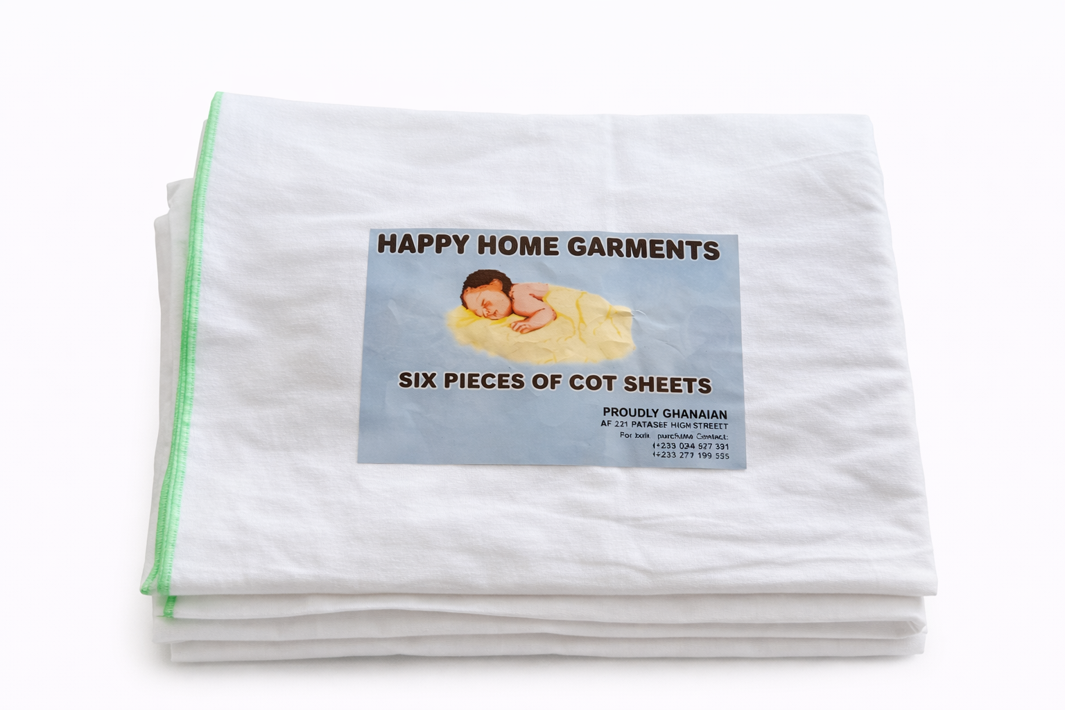Happy Home 6pcs Cot Sheet Set 1 Yard