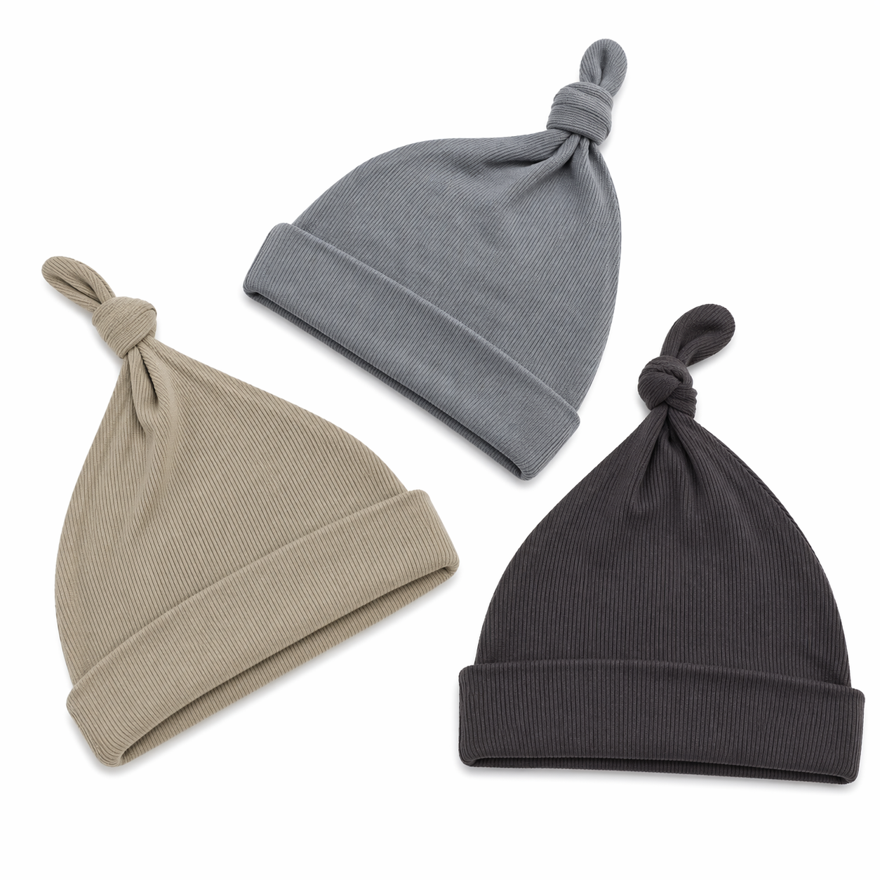Sunnozy 3pcs Knotted Cotton Hat