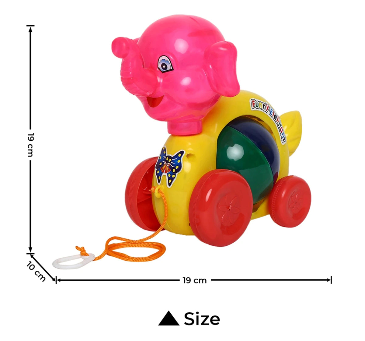 Funny Elephants Pull Along Baby Toy