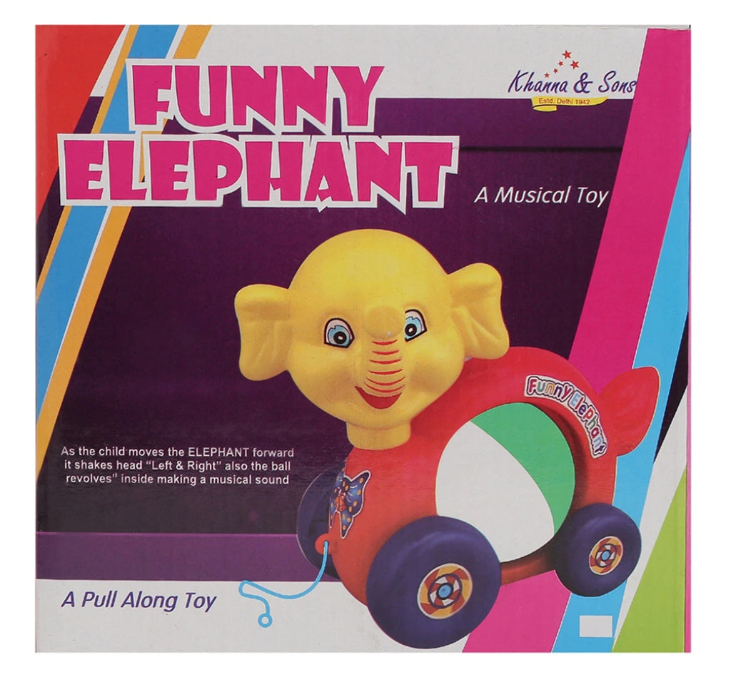 Funny Elephants Pull Along Baby Toy