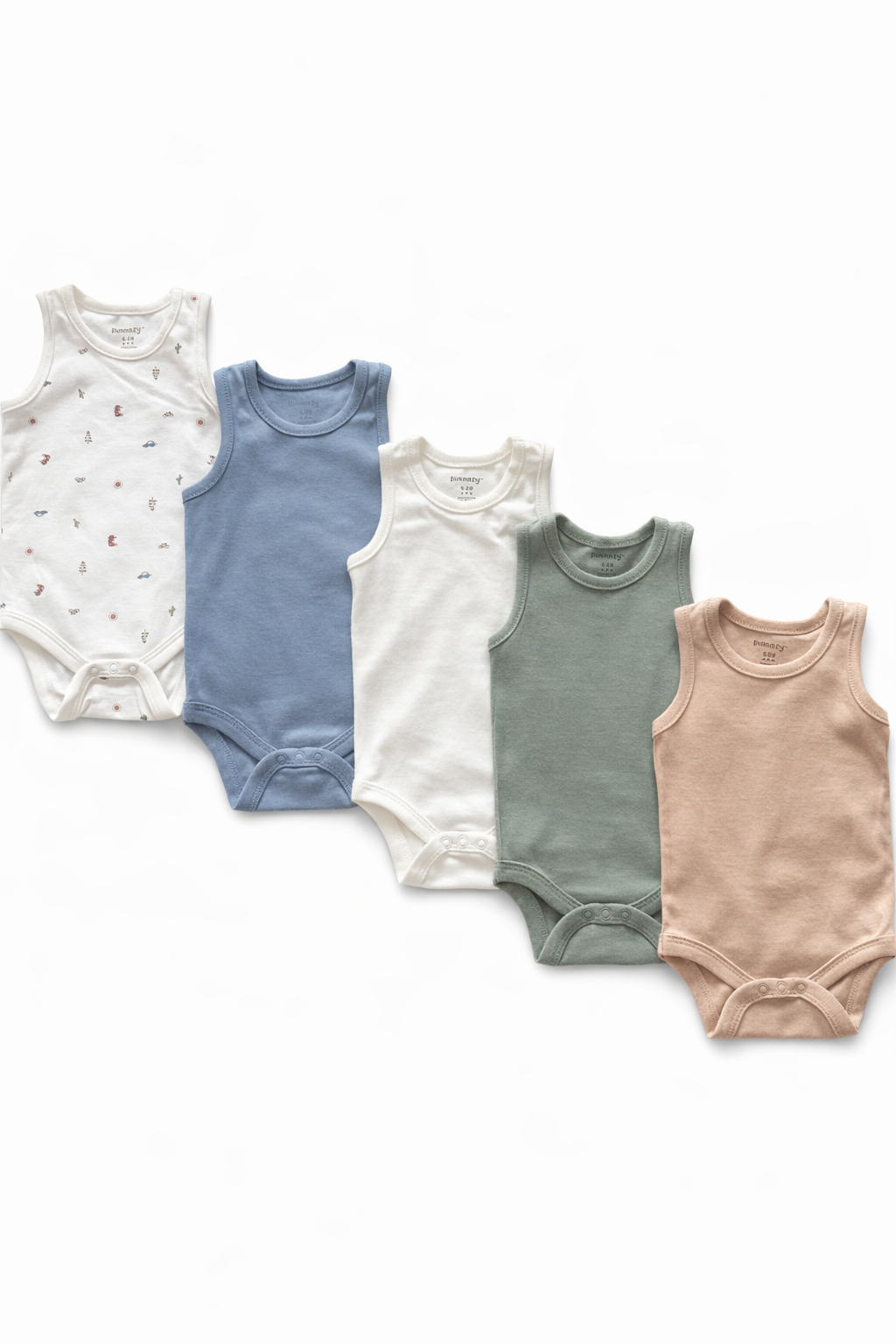 Sunnozy 5pcs Sleeveless Bodysuit