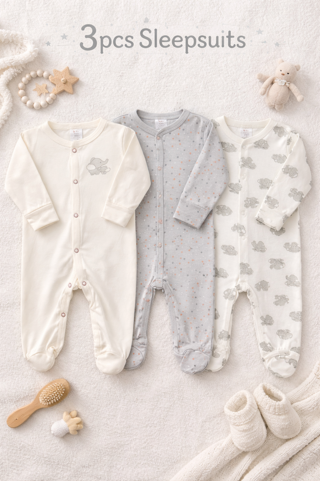 Little Duck 3pcs Footed Sleepsuit
