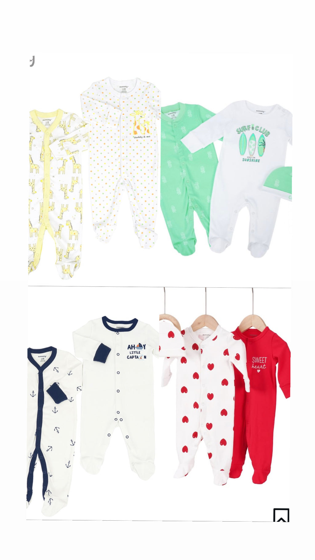 Sunnozy 3pcs Cotton Sleepsuit With Hat