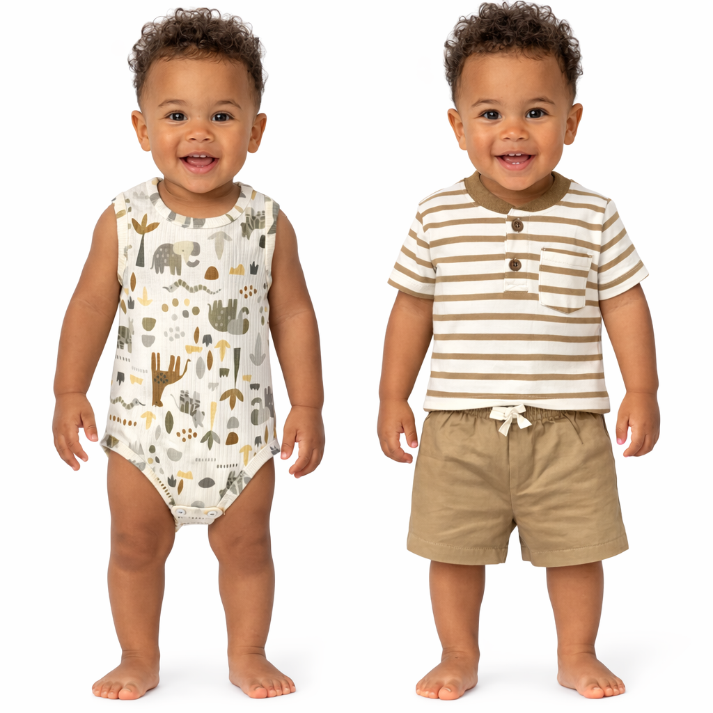 Cute Koala 3 pcs Boys Cotton Striped Set