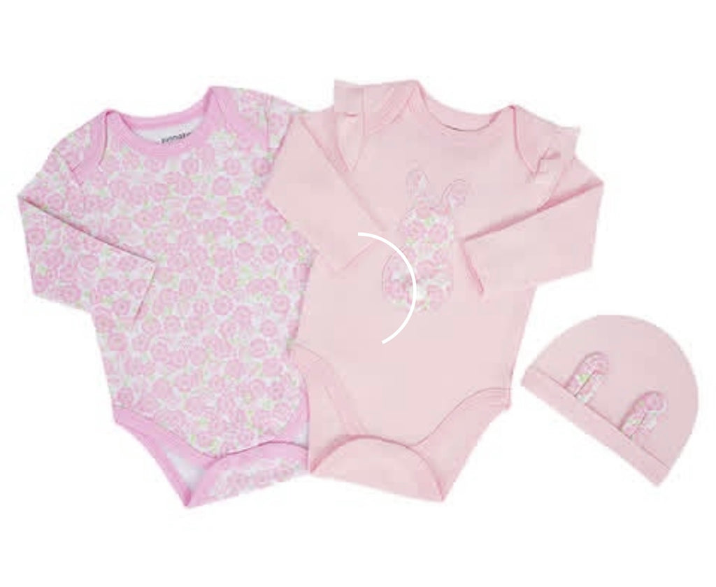 Sunnozy 3pcs Girl Bodysuit Set With Hat