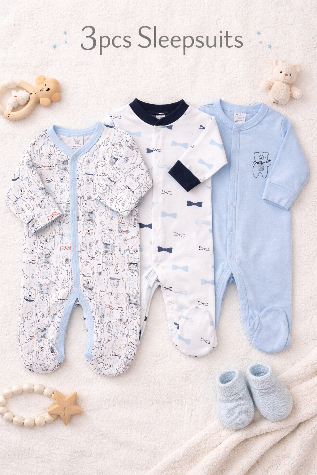 Little Duck 3pcs Footed Sleepsuit