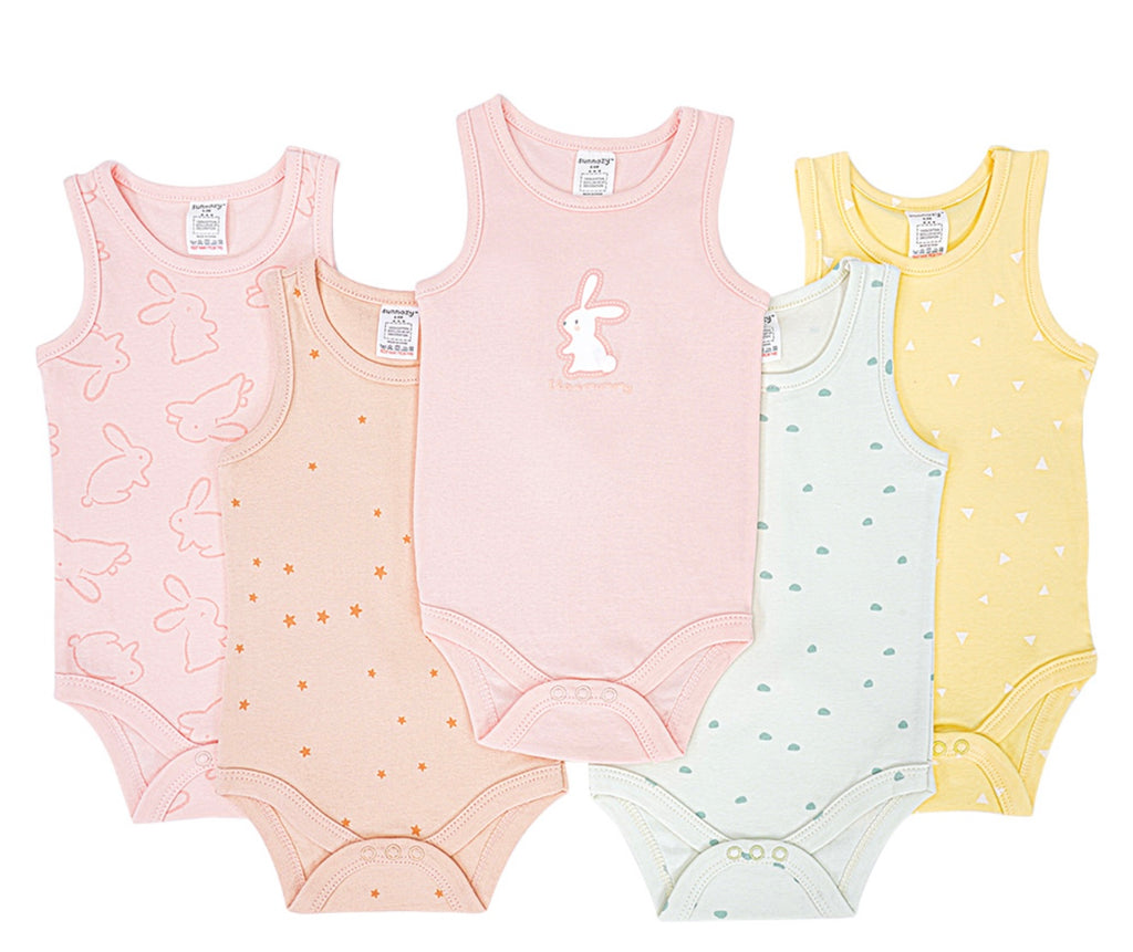 Sunnozy 5pcs Sleeveless Bodysuit