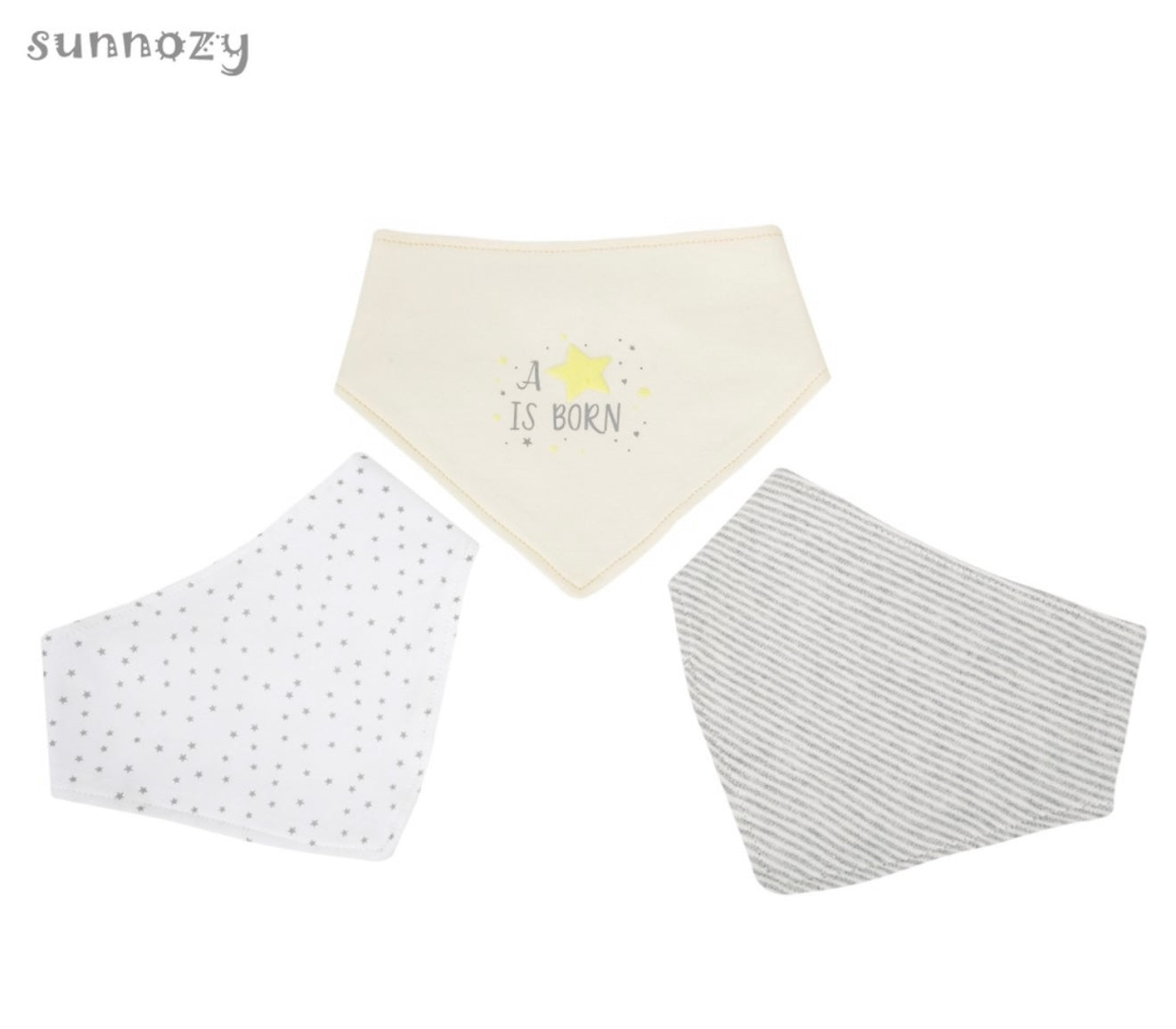 Sunnozy 3pcs Triangle Cotton Bibs