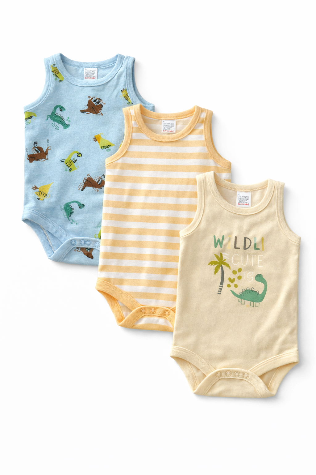 Sunnozy 3pcs Sleeveless Bodysuit