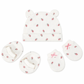 Sunnozy 3pcs Cotton Hat, Mittens And Booties