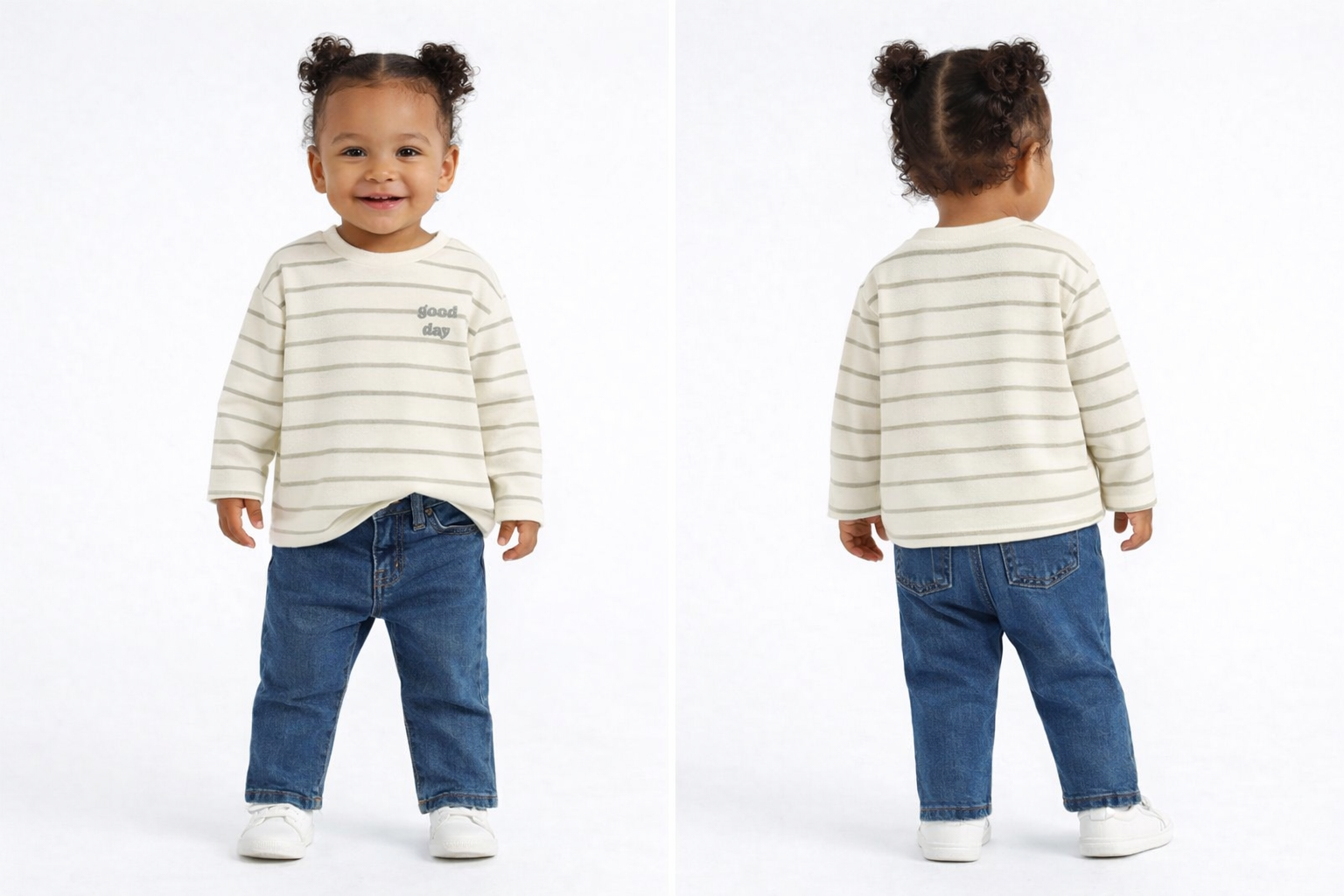Nara Boys Stripped Long Sleeve Top with Jeans Pants