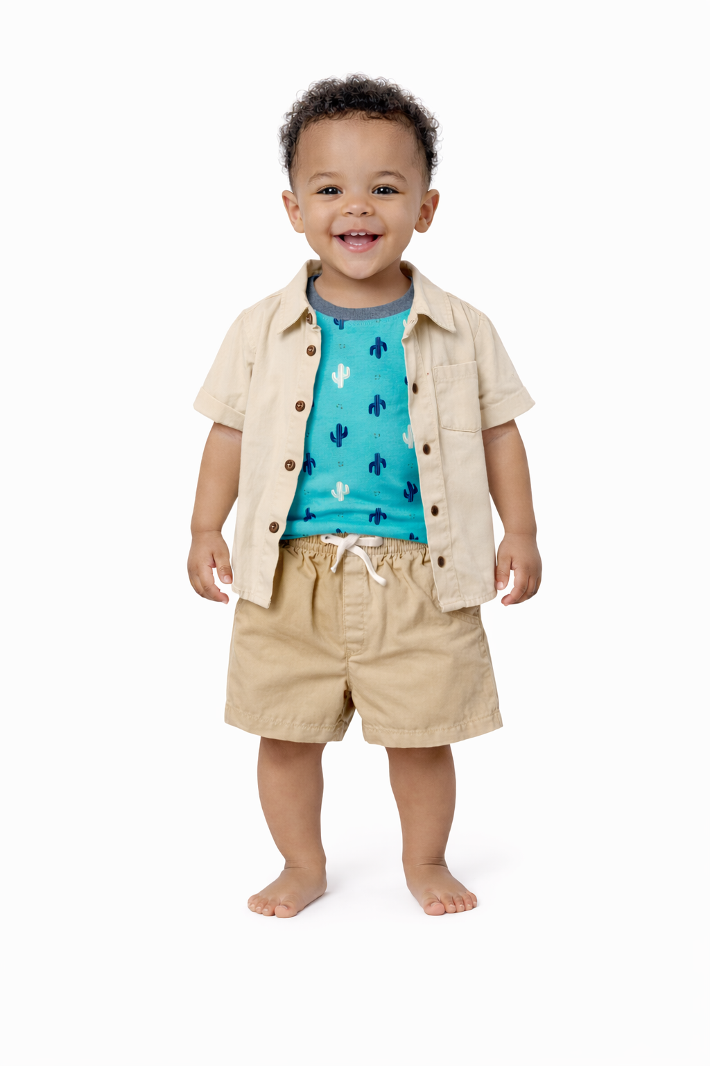 Cute Koala 3 pcs Boys Cotton Khaki Set