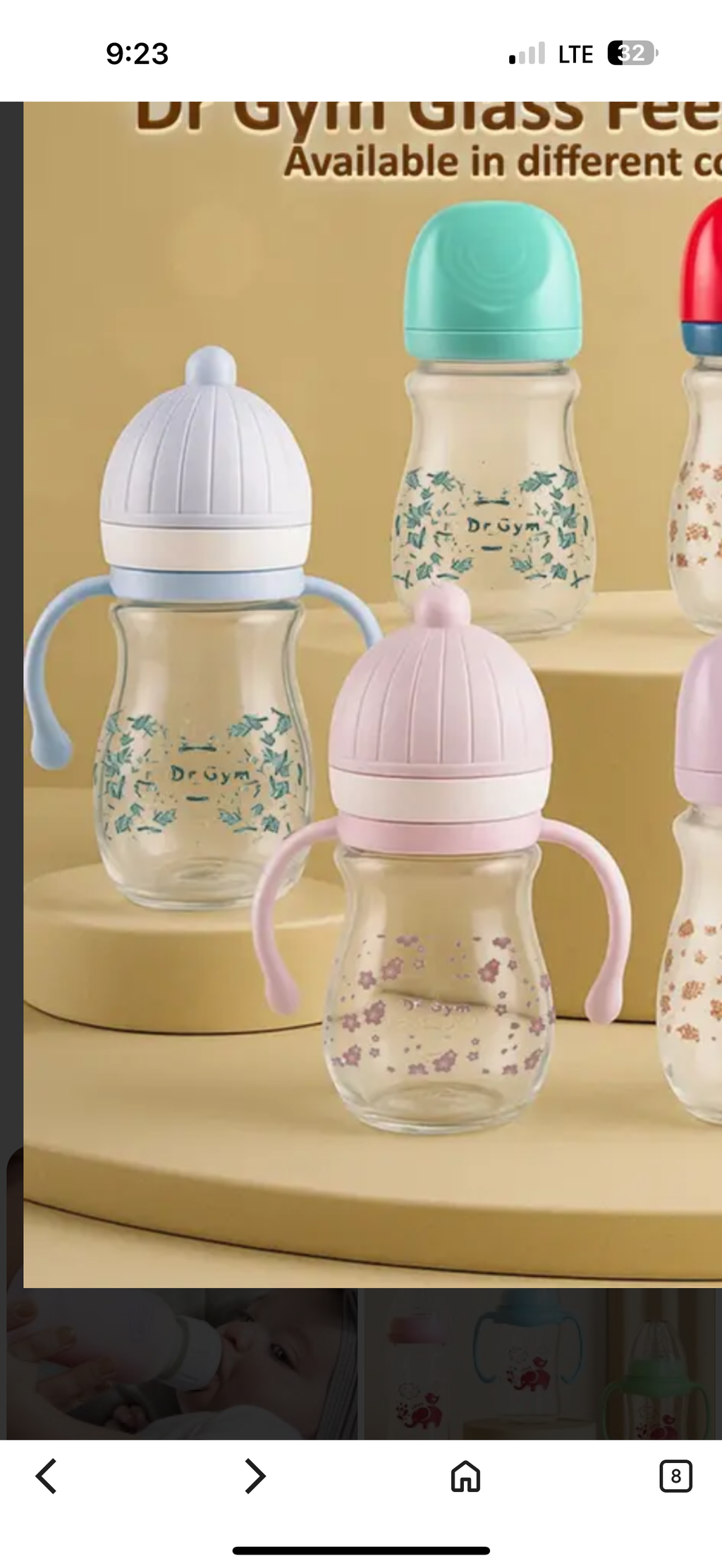 Dr Gym Glass Feeding Bottle BPA Free