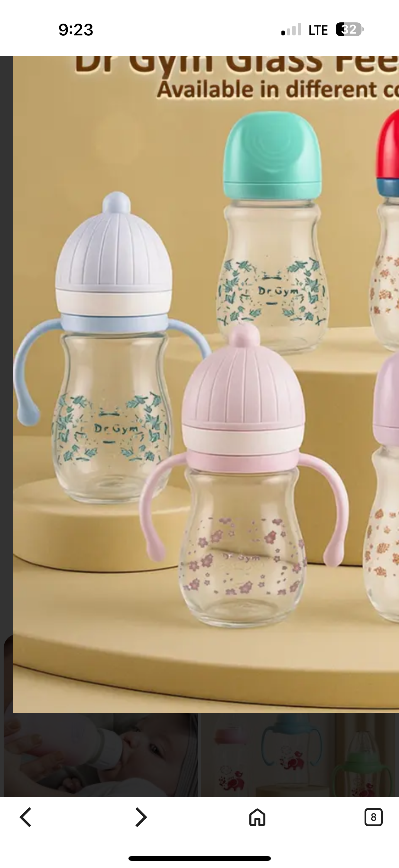 Dr Gym Glass Feeding Bottle BPA Free