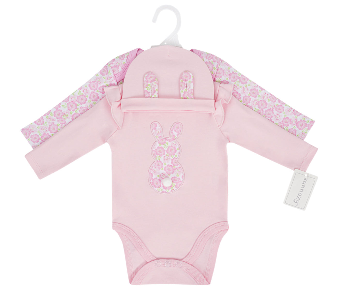 Sunnozy 3pcs Girl Bodysuit Set With Hat