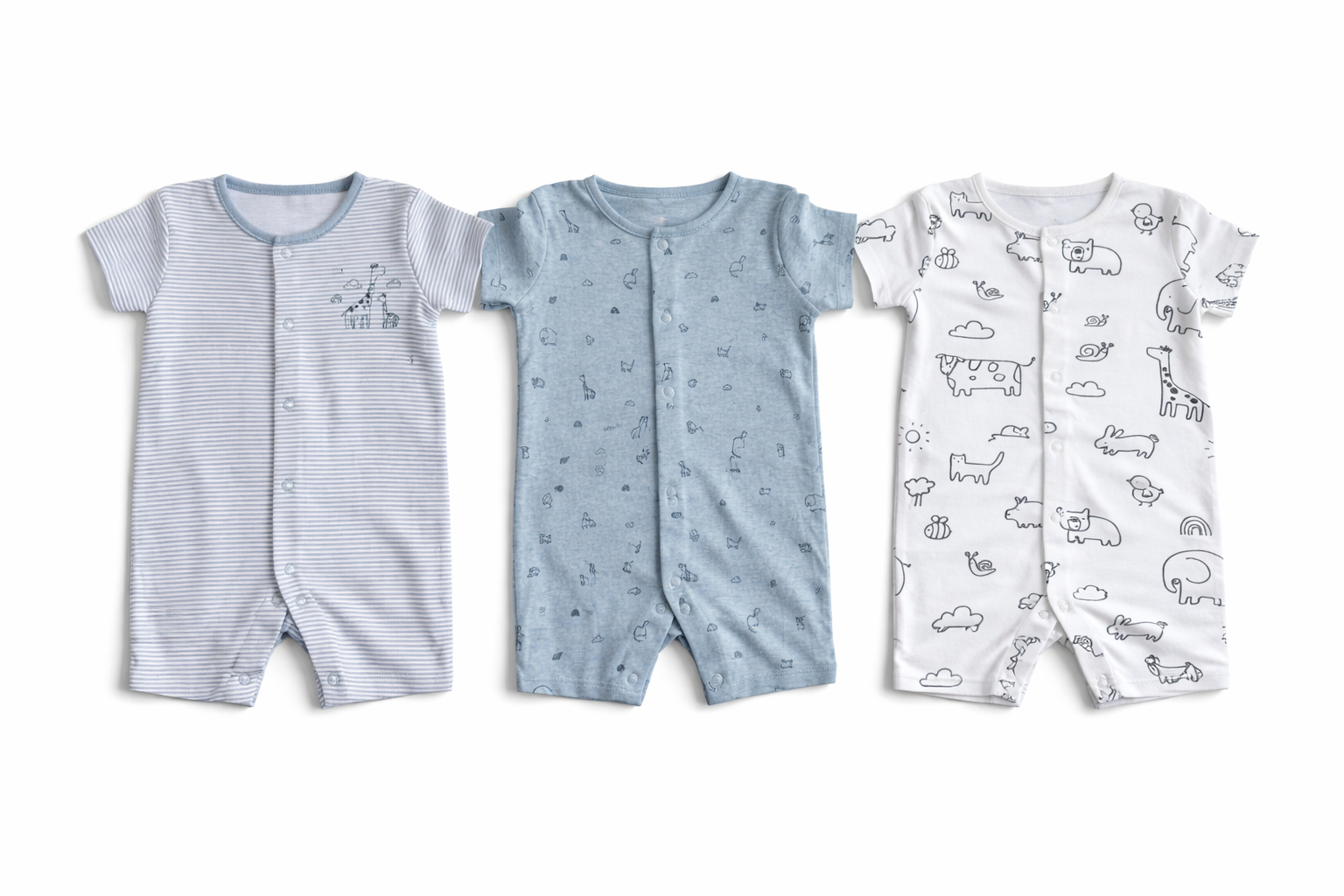 George 3 Pack Cotton Romper