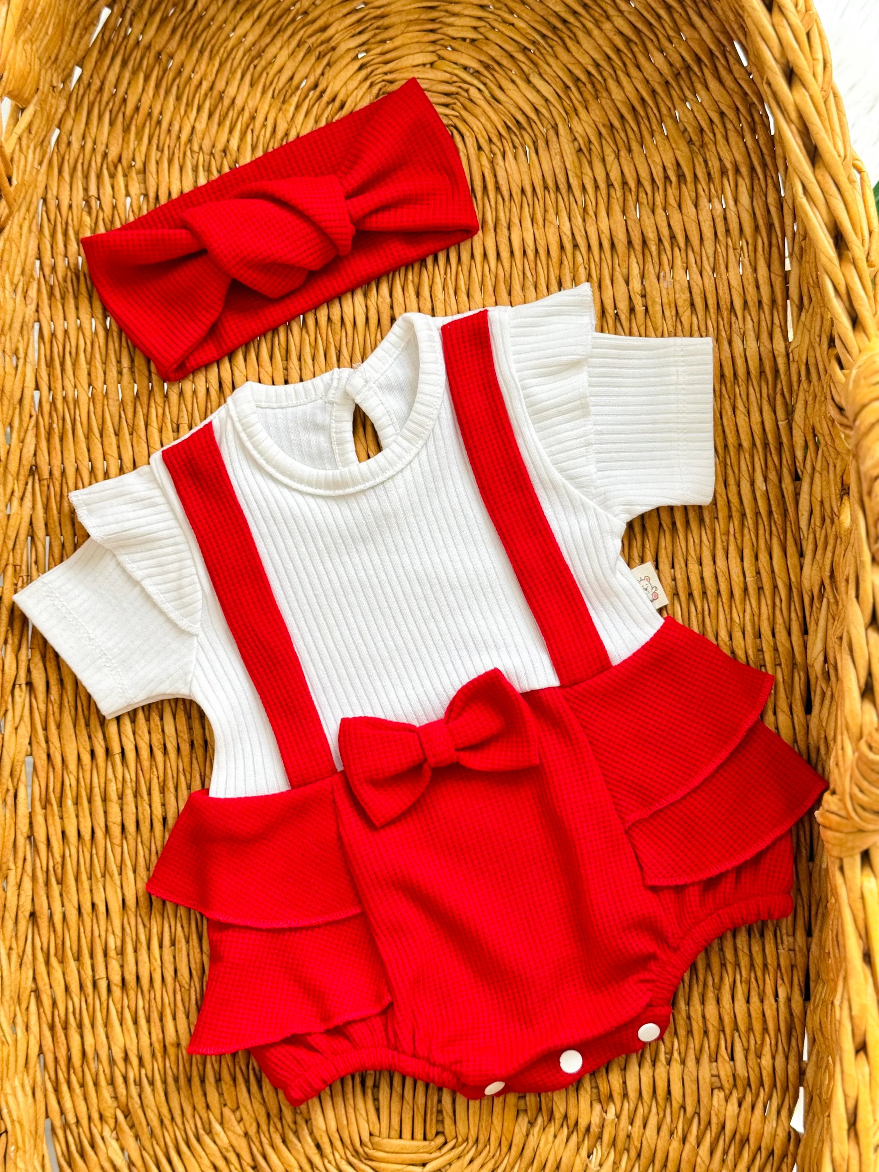 Bebingo Riffled Bodysuit With Headband