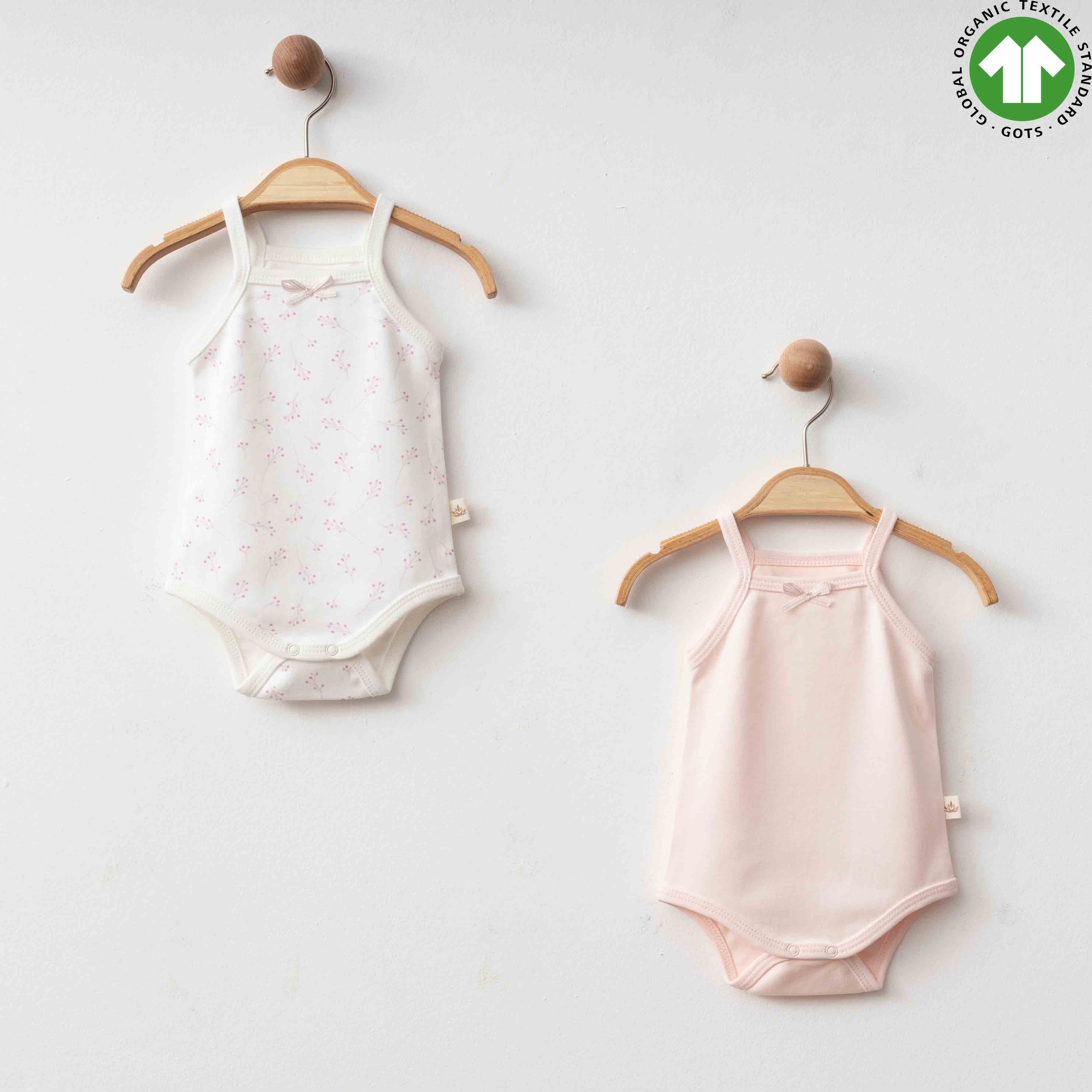 Eslenza 2 Pcs Sleeves Bodysuit Pink