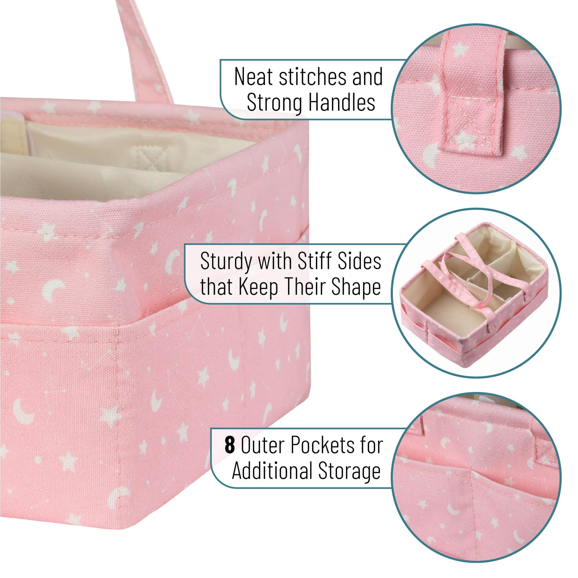 Stars Fabric Diaper Caddy
