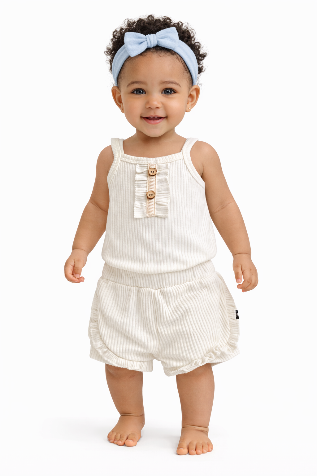 Baby Pattini 2 Pcs Ripped Bodysuit And Shorts