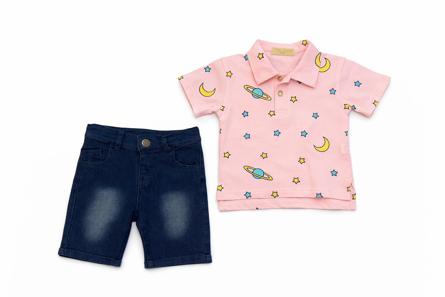 Boys 2pcs Lacoste With Jeans Shorts