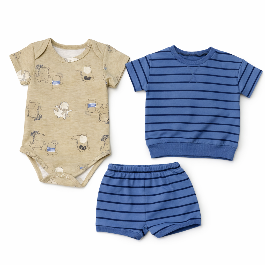 Cute Koala 3 pcs Boys Cotton Striped Set