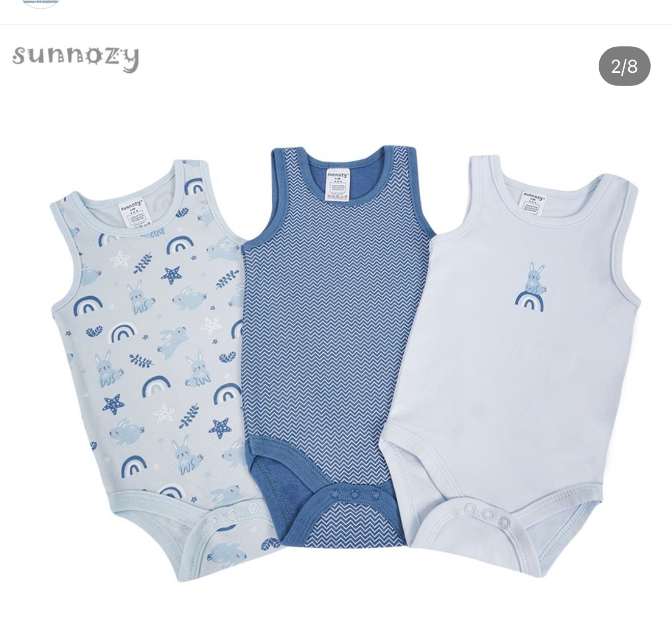 Sunnozy 3pcs Sleeveless Bodysuit