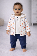 Eslenza 3 Pcs Boys Space Set With Hooded Jacket And Long Sleeves Inner