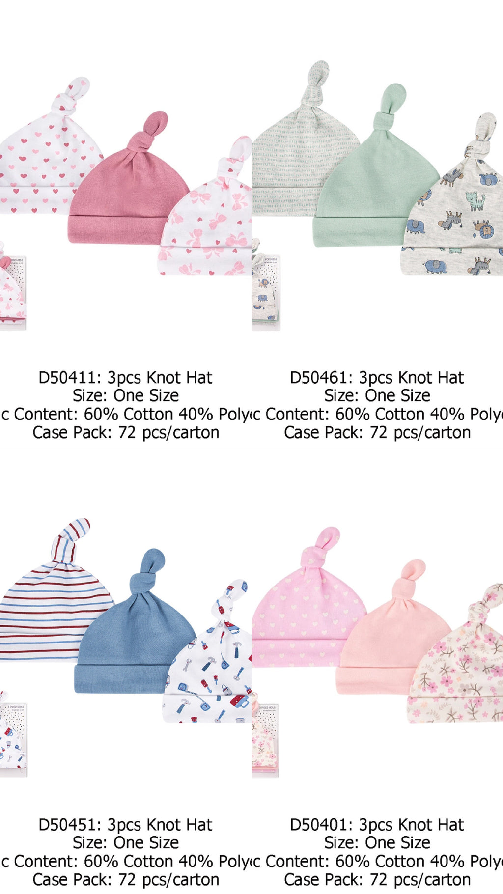 Duck Duck Goose 5pcs Knotted Hat