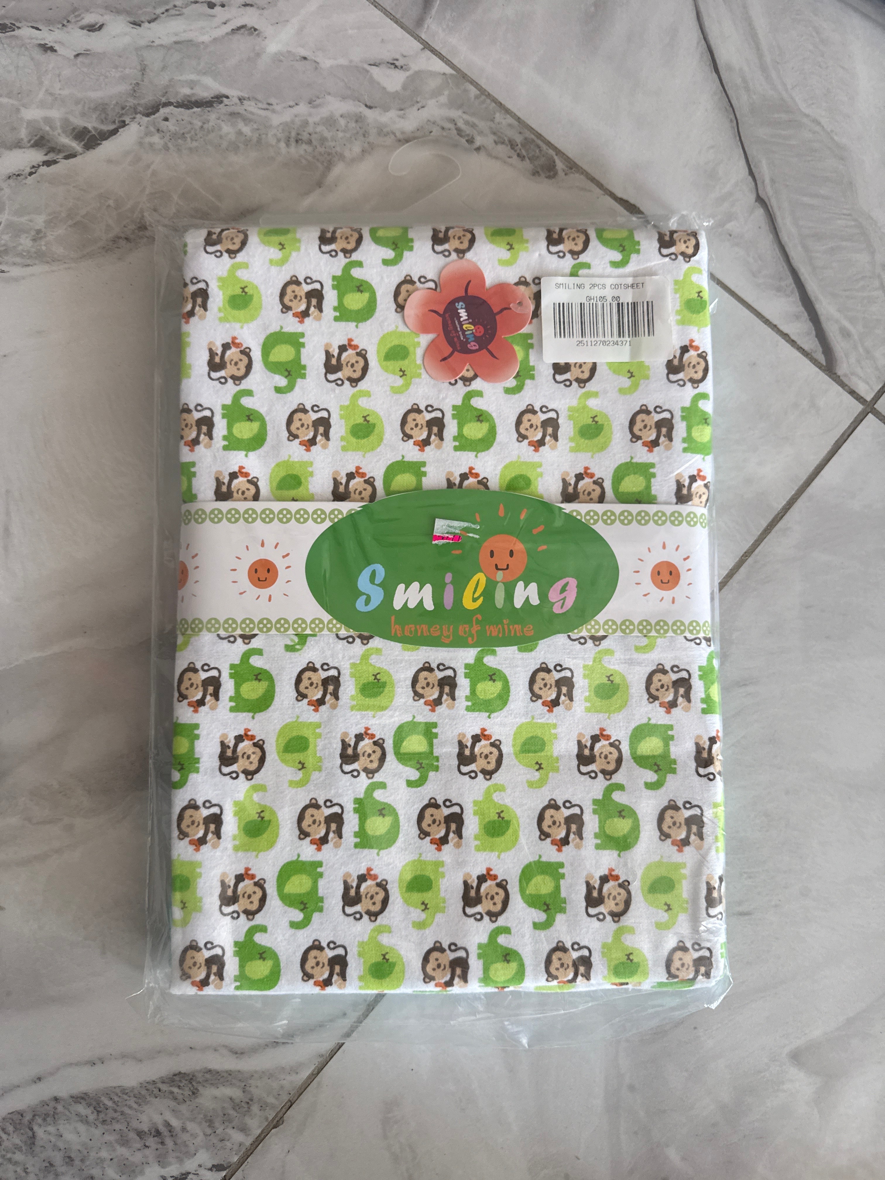 Smiling By Mother Care 2pcs Cot Sheet