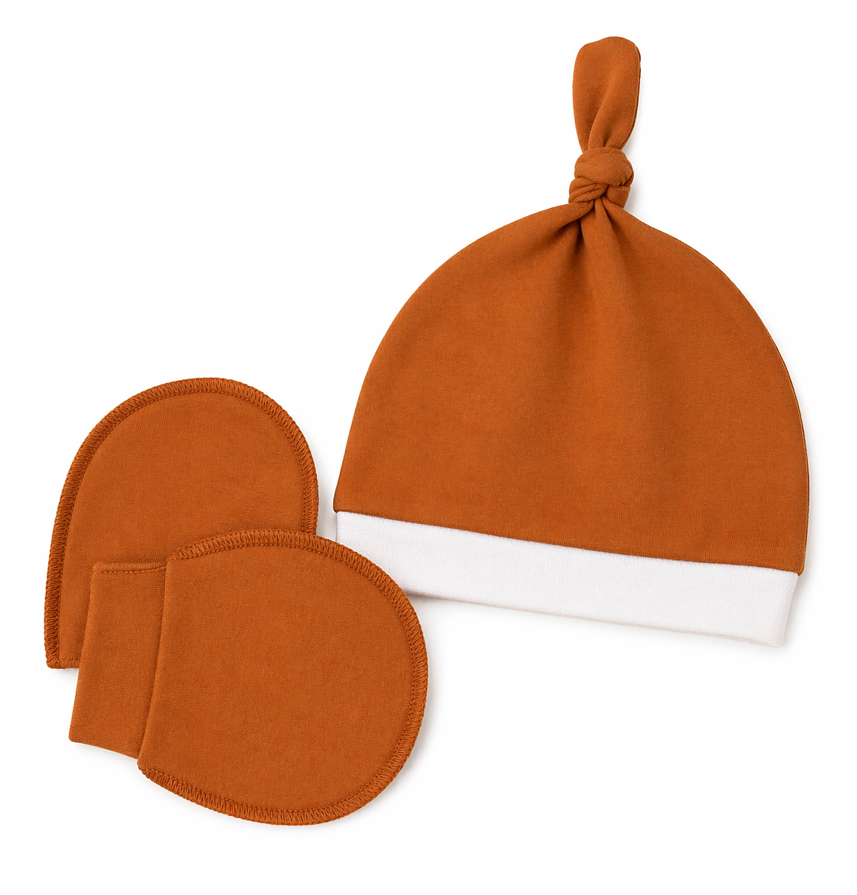 Eslenza 2pcs Organic Cotton Hat And Mitten