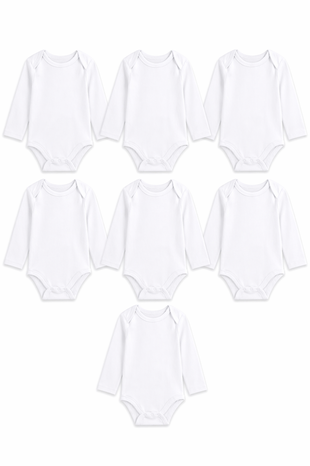 M&S 7pcs Long Sleeves Cotton Bodysuit